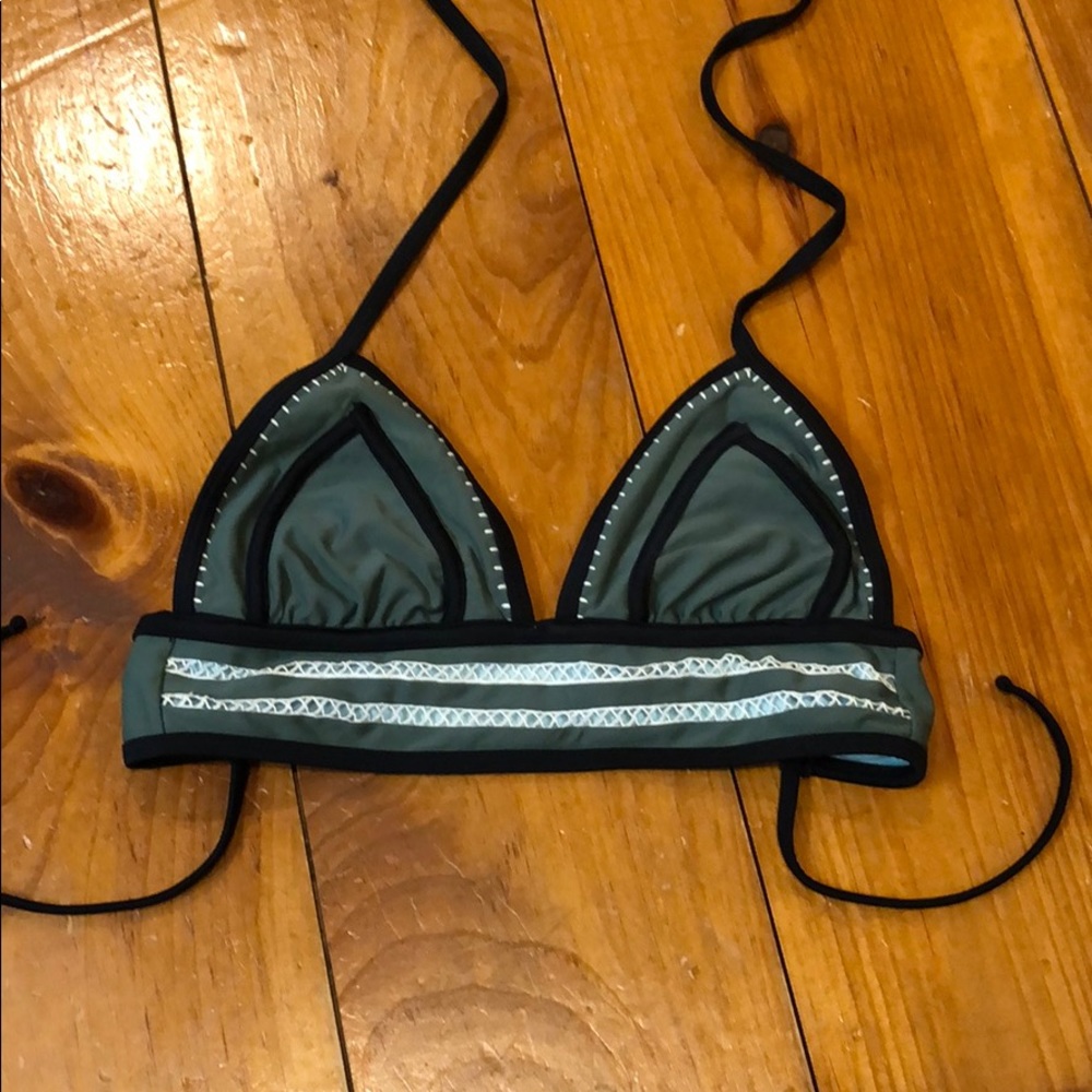 Army green bikini top